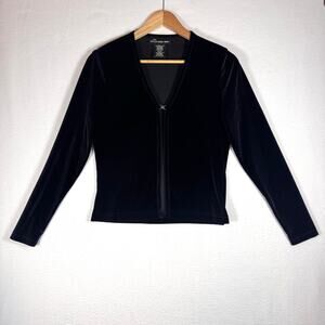 Vintage Y2K No Boundaries Girls Velvet Single Clasp Cardigan Lined Witchy WhimsY